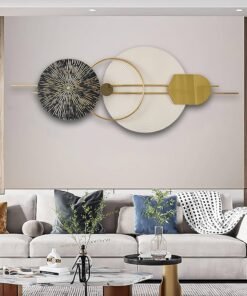 ZOOMCAM 3D Round Metal Wall Decor, 120x50cm Metal Wall Art for Living Room
