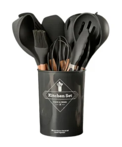 SILICONE COKING KITCHEN UTENSILS SET WITH HOLDER 12 PIECE